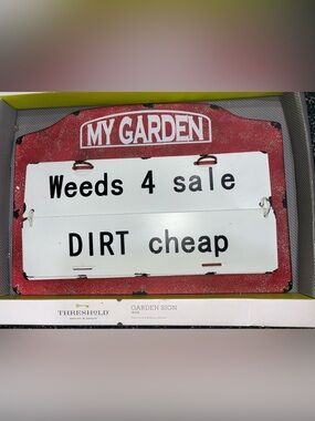 Threshold Red & White 'My Garden' Decorative Metal Sign